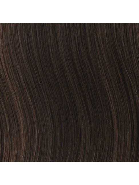 Straight Fringe; Dark Brown with Red Highlights