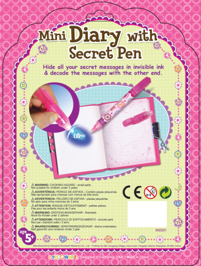 Mad Ally Mini Diary with Secret Pen Flamingo