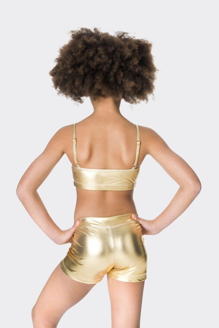 Studio 7 Nylon and Metallic Hot Shorts Adult Large; Metallic Gold CLEARANCE