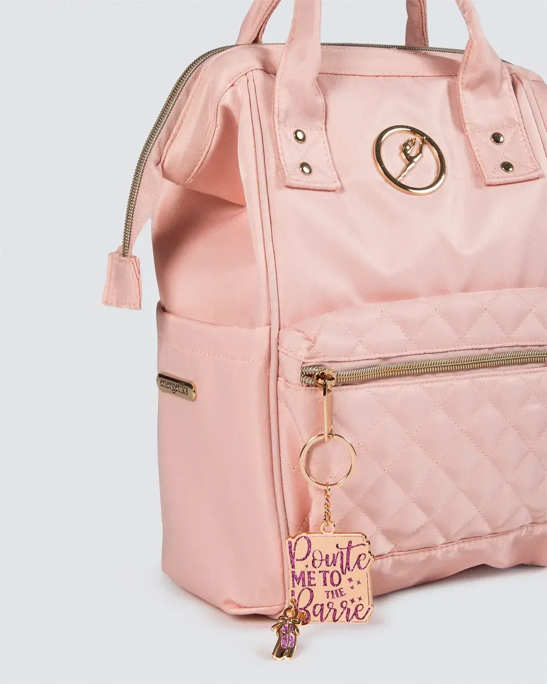 Energetiks Pointe Me To The Barre Key Ring; Pink Champagne