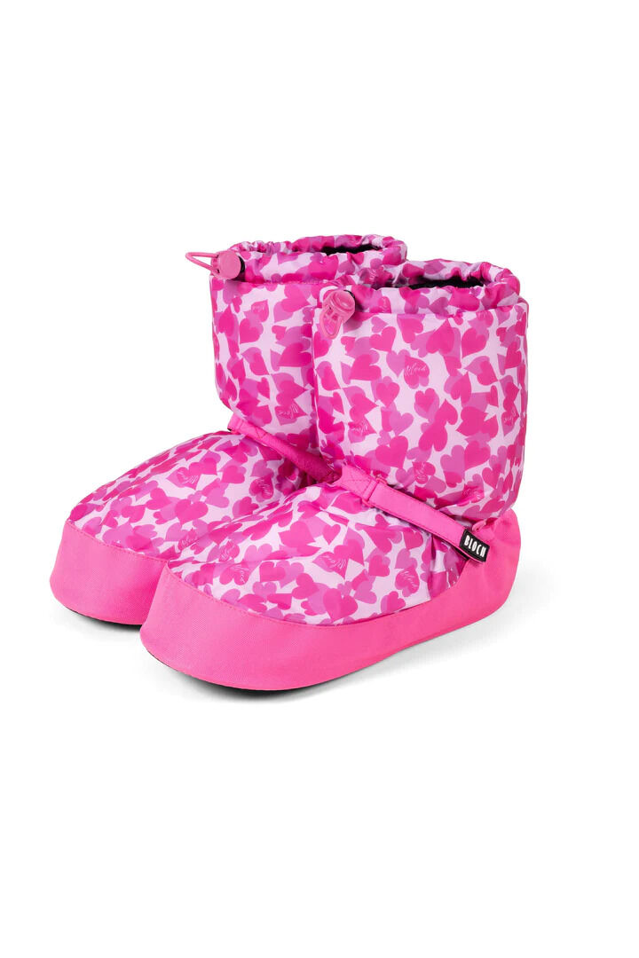 Bloch Confetti Hearts Printed Warm Up Booties Adult Pink