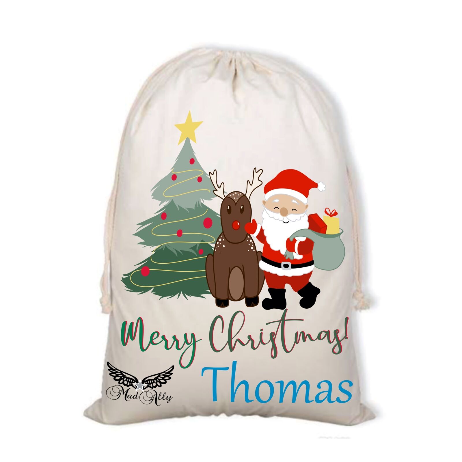 Mad Ally Santa Sack; Reindeer Personalised