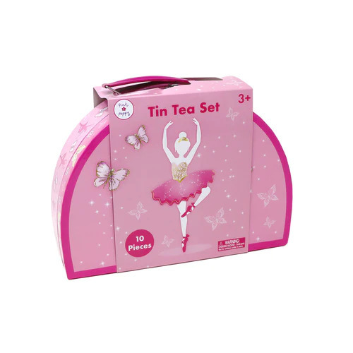 Pink Poppy Butterfly Ballet Tin Tea Set