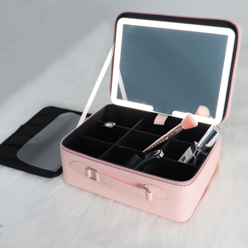 Mad Ally Beauty Box with LED Mirror Pink