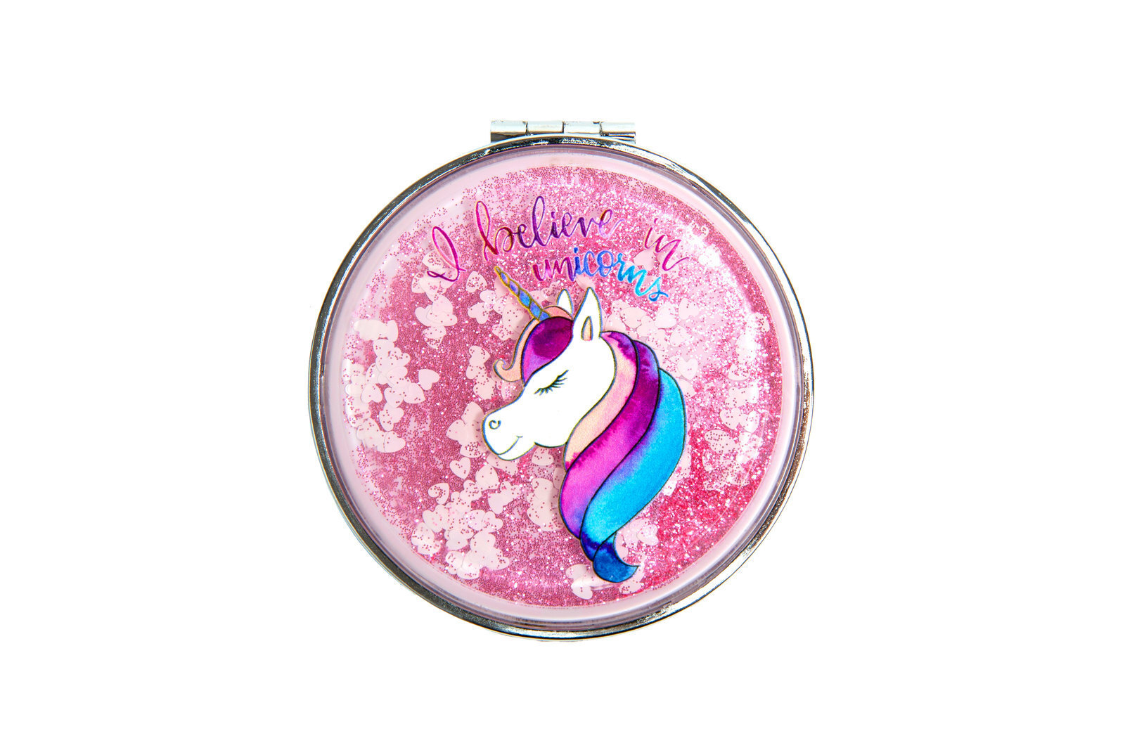 Mad Ally Compact Mirror; Unicorn Believer Pink