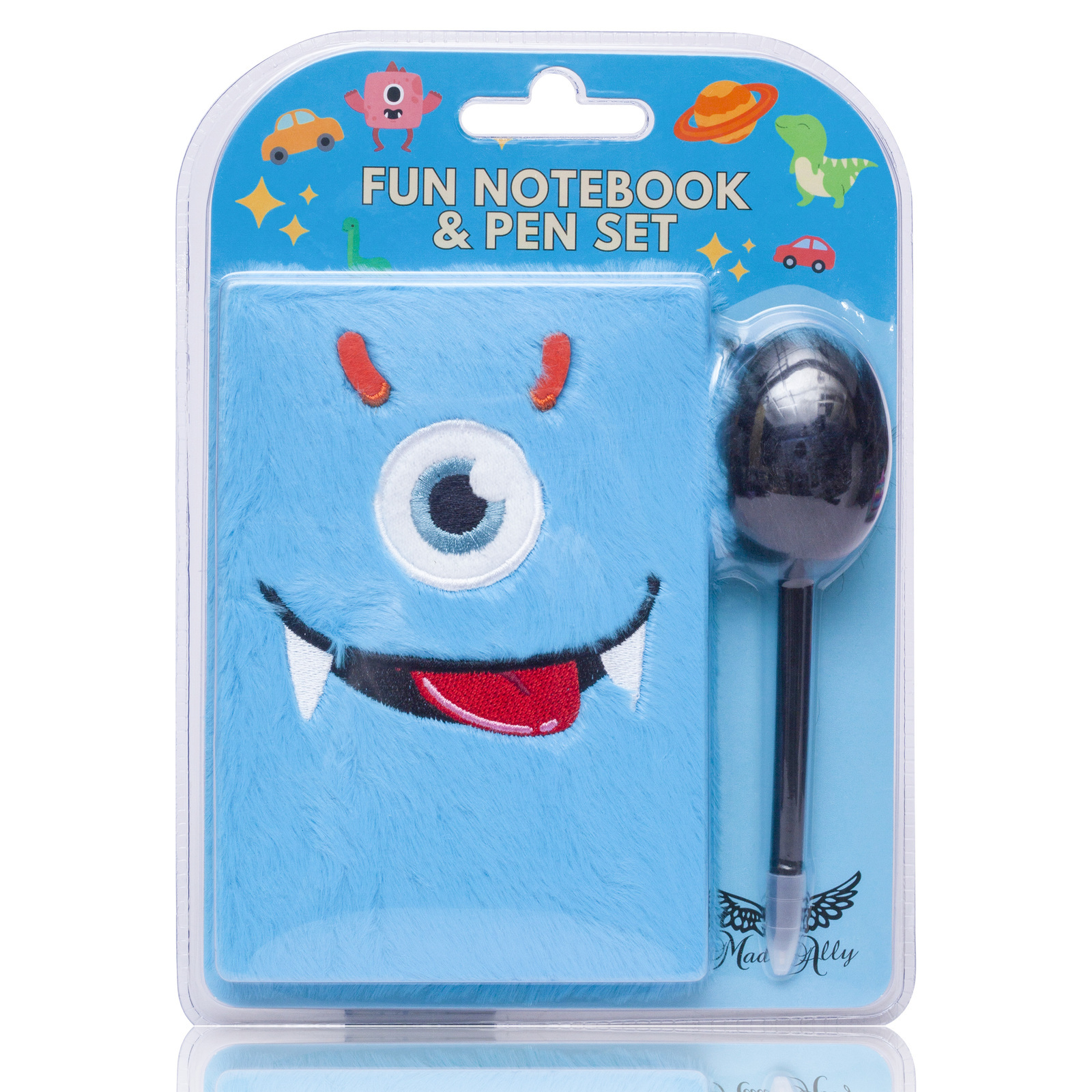 Mad Ally Fluffy Notebook - Blue Monster
