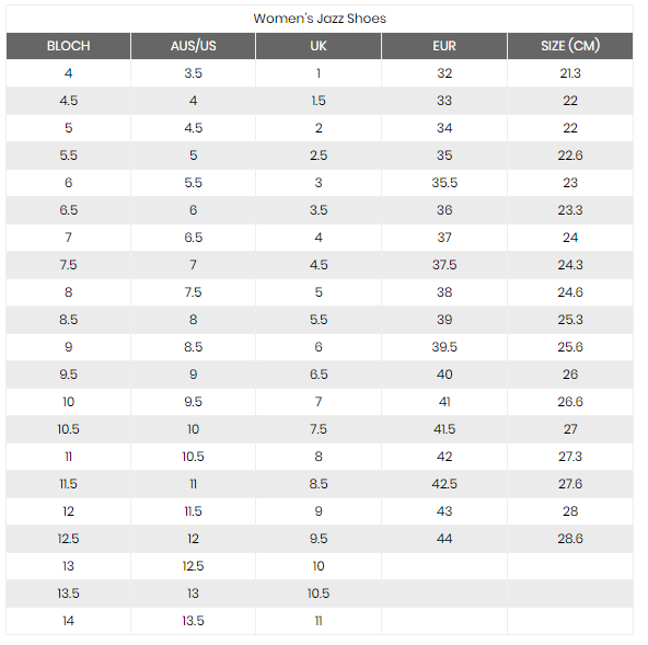 Sizing Charts