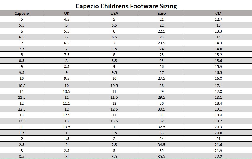 nz shoe sizes to uk