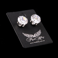 Mad Ally Diamante Stud Earrings 10mm
