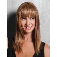 Straight Fringe; Dark Brown with Red Highlights