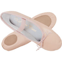 Pink Leather Ballet Shoes Split Sole Adult