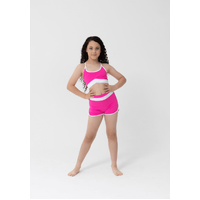 Studio 7 Lara Shorts; Hot Pink/White; Child Small