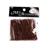 Hair Accessories - U Shape Fringe Pins Brown