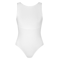 Energetiks Natalie V Back Leotard Adult Large; White