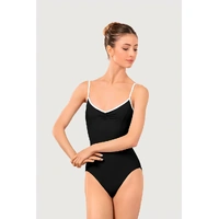 Bloch Arve Soft Gathered Front & Back Womens Leotard;Black/White;Large