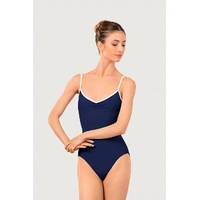 Bloch Arve Soft Gathered Front & Back Womens Leotard;Navy/White;Large