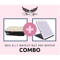 Mad Ally Make up Bag and Mirror Combo (Gold Feature and Black)