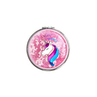 Mad Ally Compact Mirror; Unicorn Believer Pink