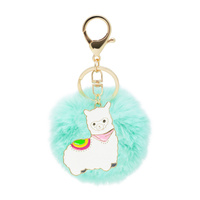 Mad Ally Pom Pom Keyring LLama Aqua