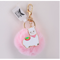 Mad Ally Pom Pom Keyring LLama Pink