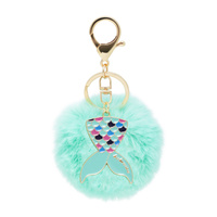 Mad Ally Pom Pom Keyring Mermaid Green