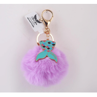 Mad Ally Pom Pom Keyring Mermaid Purple