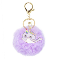 Mad Ally Pom Pom Keyring Nahwal Purple