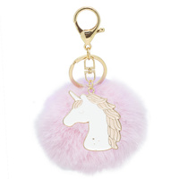 Mad Ally Pom Pom Keyring Unicorn Pink