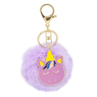 Mad Ally Pom Pom Keyring Unicorn Purple