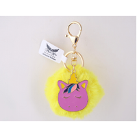 Mad Ally Pom Pom Keyring Unicorn Yellow