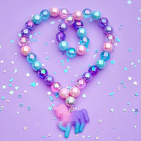 Beaded Pastel Unicorn Necklace