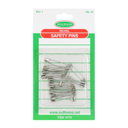 Safety Pins 24pc Silver