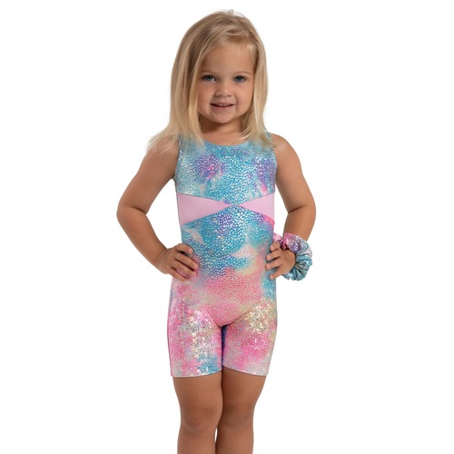 Capezio Stardust Biketard; Pink Unicorn Sparkle; Child Intermediate