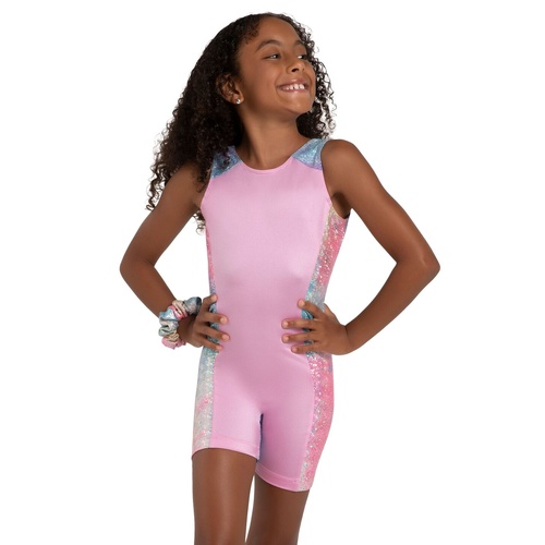 Capezio Sparkle Biketard; Pink Unicorn Sparkle; Child Intermediate