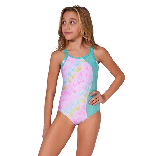 Capezio Surfrider Leotard; Child Large; Sunset Wave Ocean