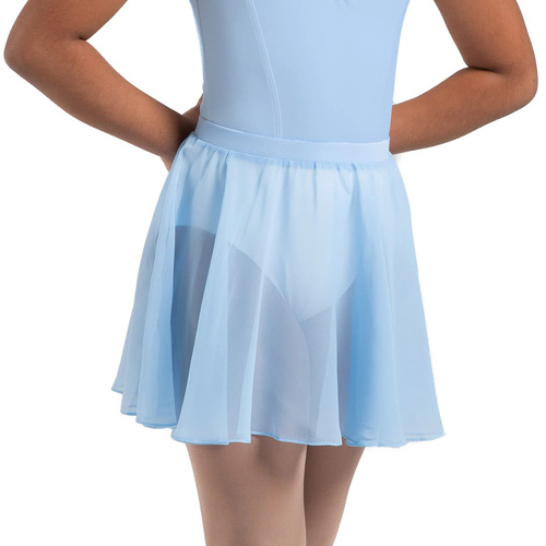 Bloch Chayanne Chiffon Short Circle Girls Skirt Child Large; Bluebird