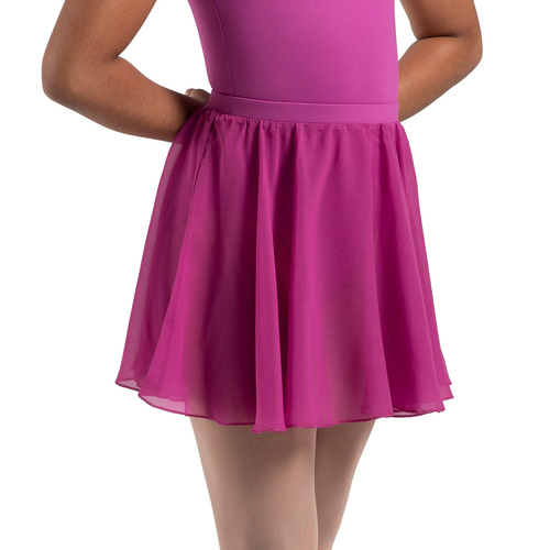 Bloch Chayanne Chiffon Short Circle Girls Skirt Child Large; Berry
