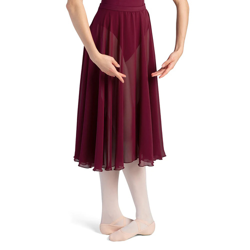 Bloch Cambria Full Circle Chiffon Womens Skirt Adult Medium; Burgundy