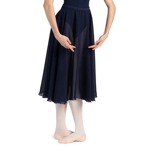 Bloch Cambria Full Circle Chiffon Womens Skirt Adult Large; Navy