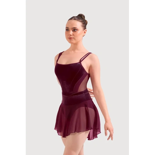 Bloch Miette Mesh Womens Skirt; Adult Large/X- Large; Black Cherry