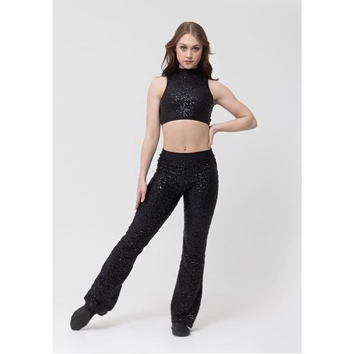 Studio 7 Sequin Stage Pants Adult Large; Black