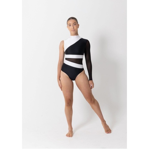 Studio 7 Twilight Leotard; Black/White; Adult Large