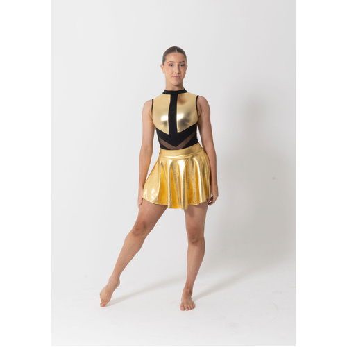Studio 7 Edge Metallic Skirt Adult Large; Metallic Gold