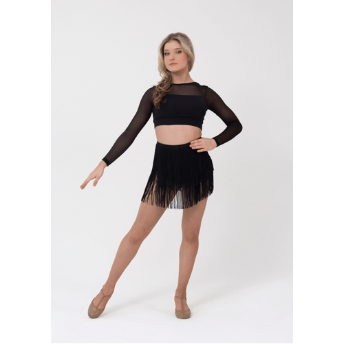 Studio 7 Tassel Skirt; Black; Adult Large