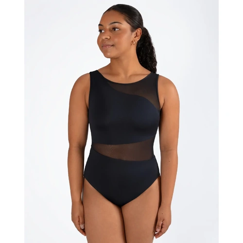 Energetiks Motion Mesh Leotard; Black; Adult Large
