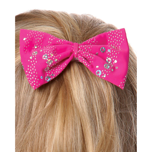 Studio 7 Glitter Hair Bow; Hot Pink