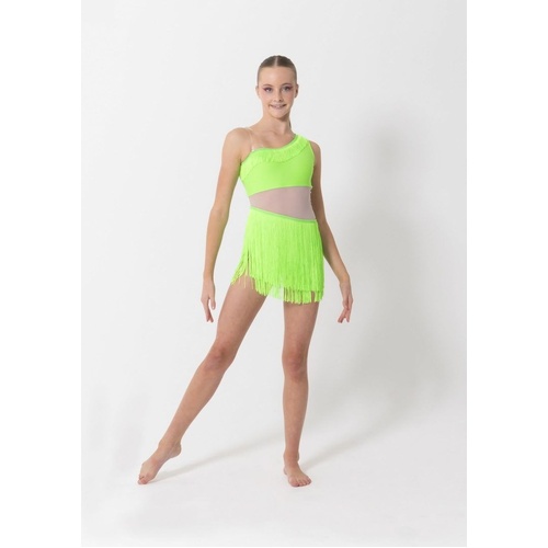 Studio 7 Sasha Tassel Dress; Neon Green; Child Large