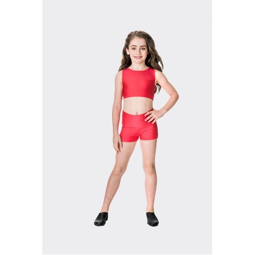 Studio 7 High Waisted Shorts Child X- Large; Red CLEARANCE