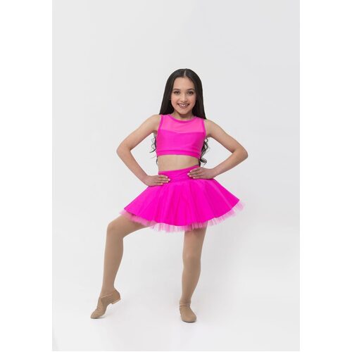 Studio 7 Nylon Skater Skirt Child Small; Hot Pink