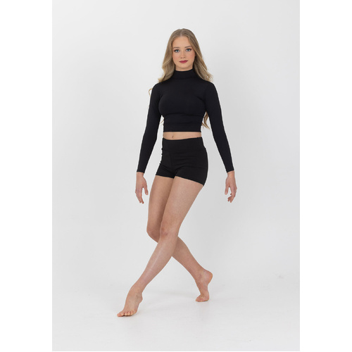 Studio 7 Performance Long Sleeve Crop Child Large; Black